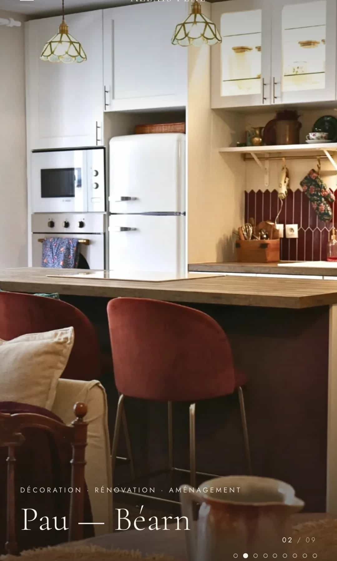 Accueil du site APN Design, photo de cuisine et signature « Pau, Béarn »