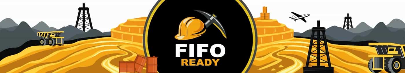 Bandeau de marque Fifo Ready sur fond illustré de site minier