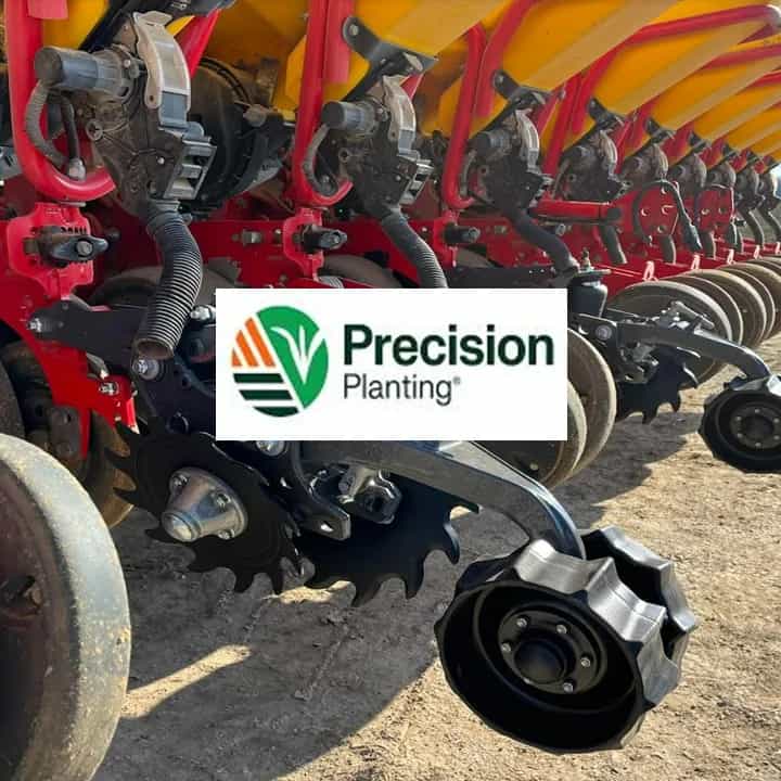 Gros plan sur des éléments semeurs équipés Precision Planting
