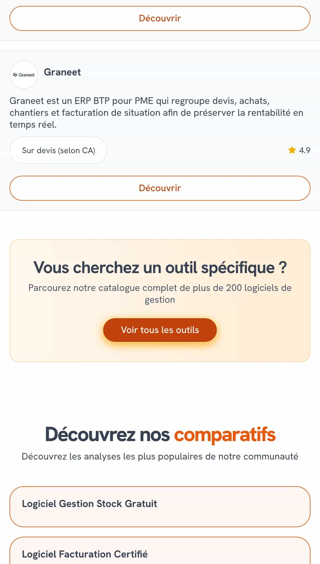 Fin du classement Keltoola et bloc « Découvrez nos comparatifs »
