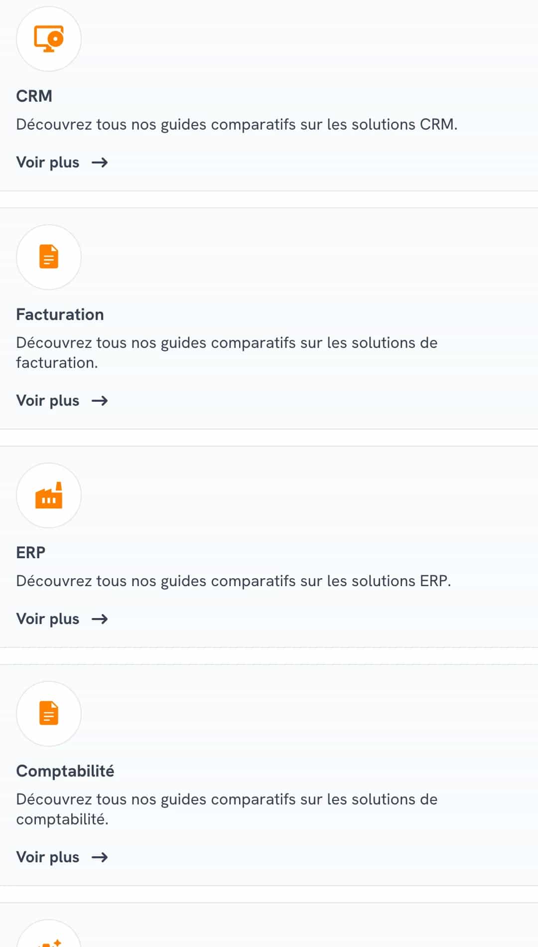 Section intermédiaire de l'accueil Keltoola présentant les familles d'outils