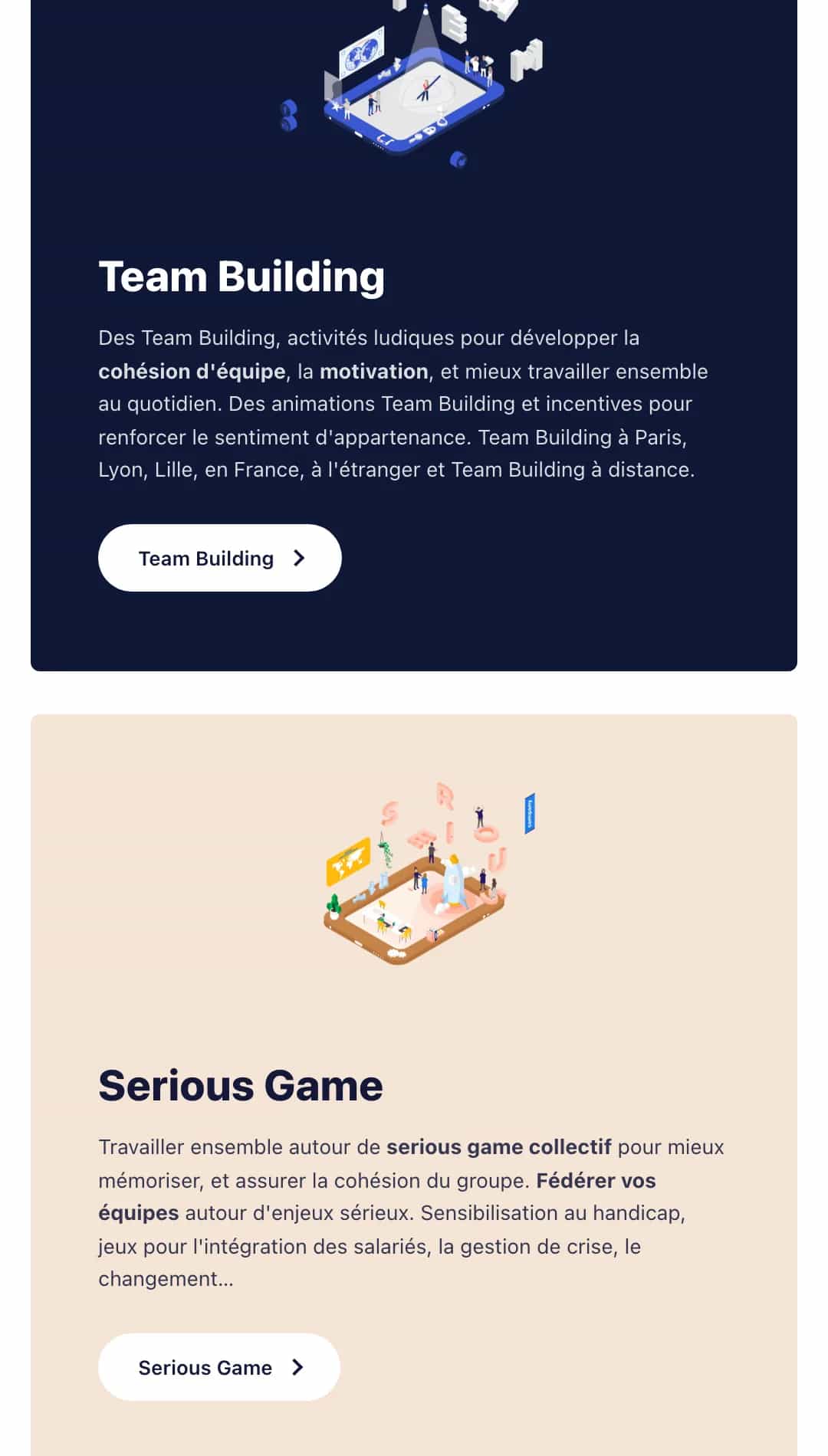 Cartes Team Building et Serious Game d'Urban Gaming en version mobile