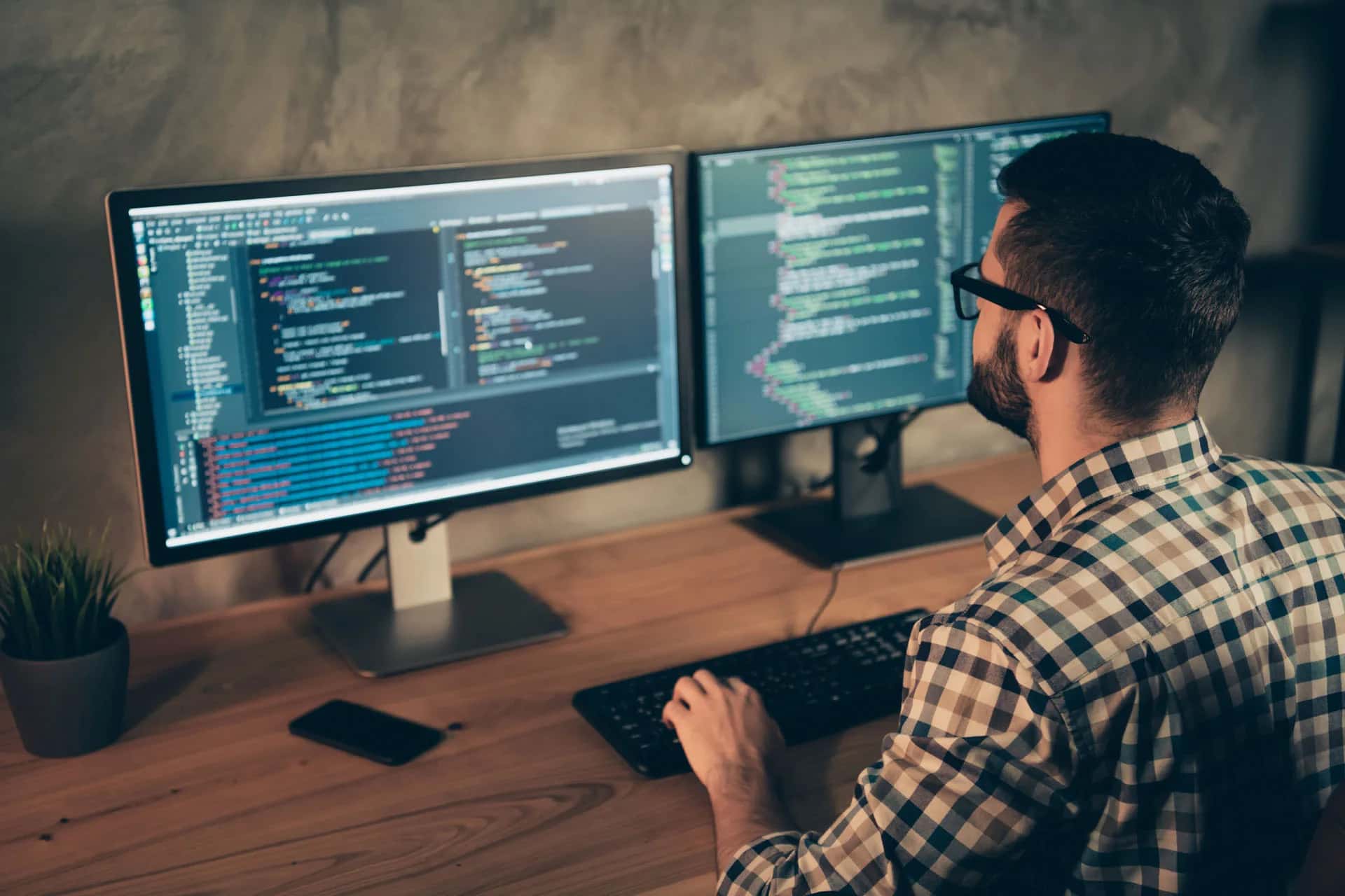Web developer working on a website project