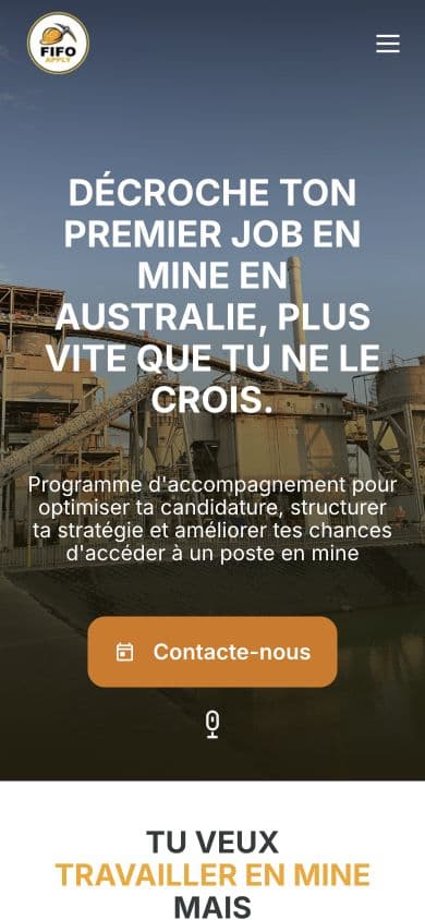 Version mobile du site Fifoready