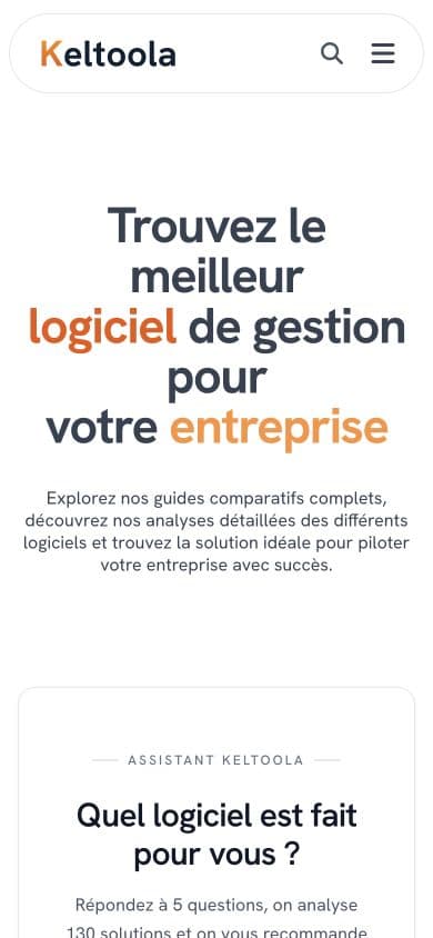 Version mobile du site Keltoola