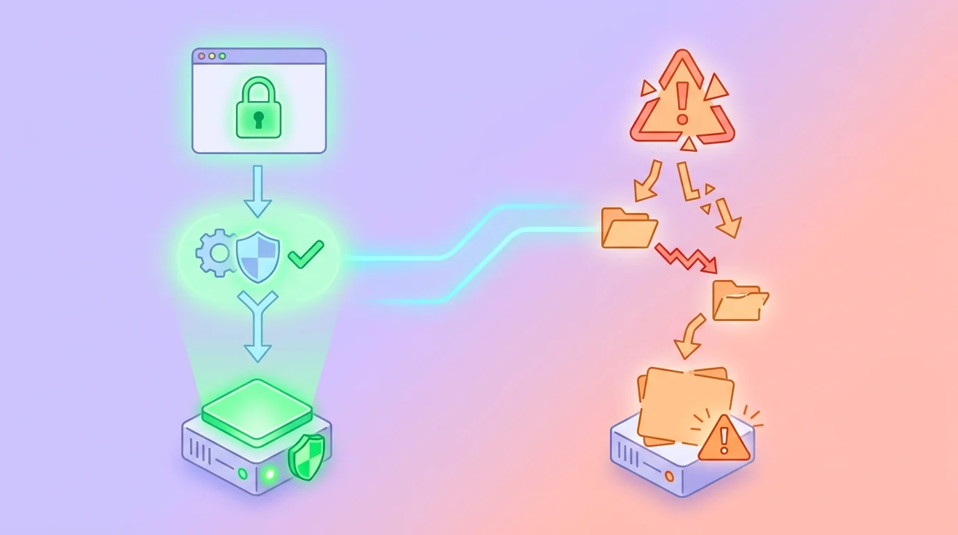 Schéma comparatif avec deux chemins installation plugin WordPress canal officiel sécurisé à gauche avec cadenas vert et canal GPL tiers risqué à droite avec triangle alerte orange