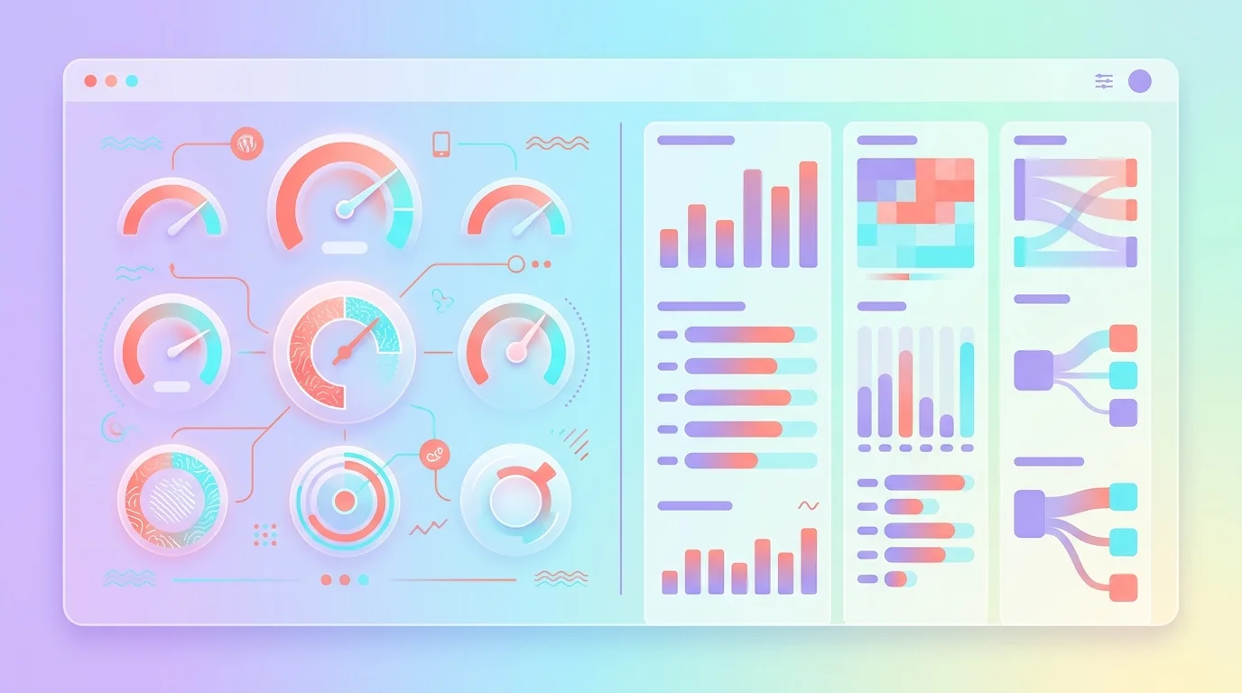 Tableau de bord PageSpeed Insights affichant les Core Web Vitals d'un site WordPress heberge sur OVH avec score mobile 85