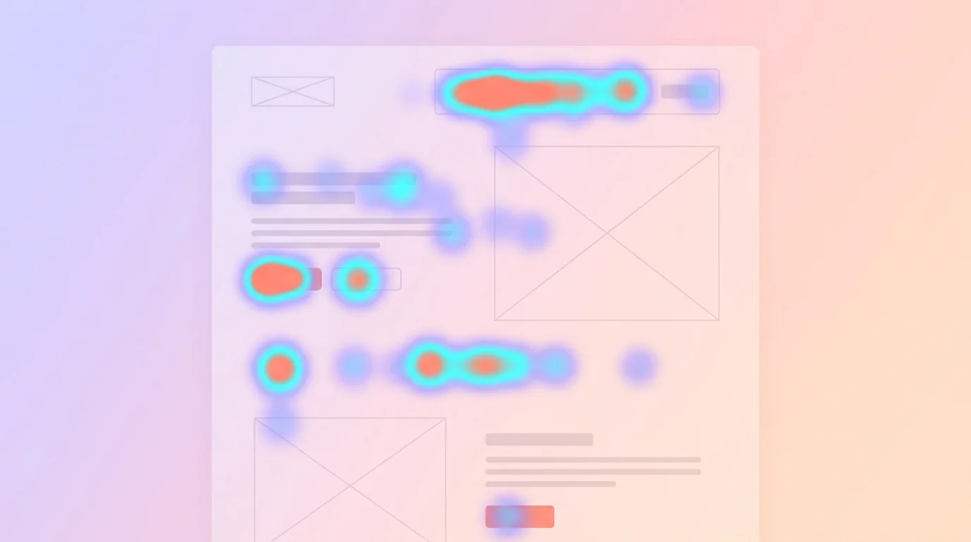 Heatmap de clics sur une page d'accueil montrant les zones chaudes de concentration des interactions utilisateur
