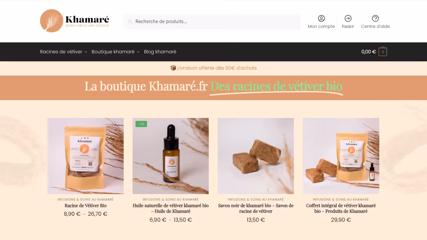 Khamare : website preview