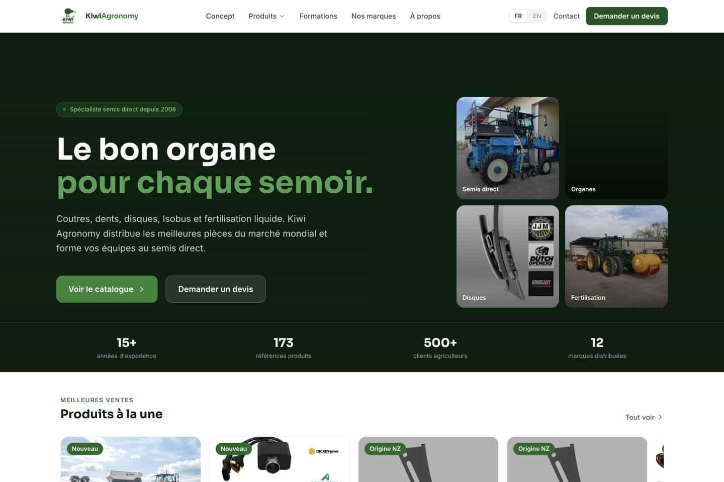 Kiwi Agronomy : aperçu du site